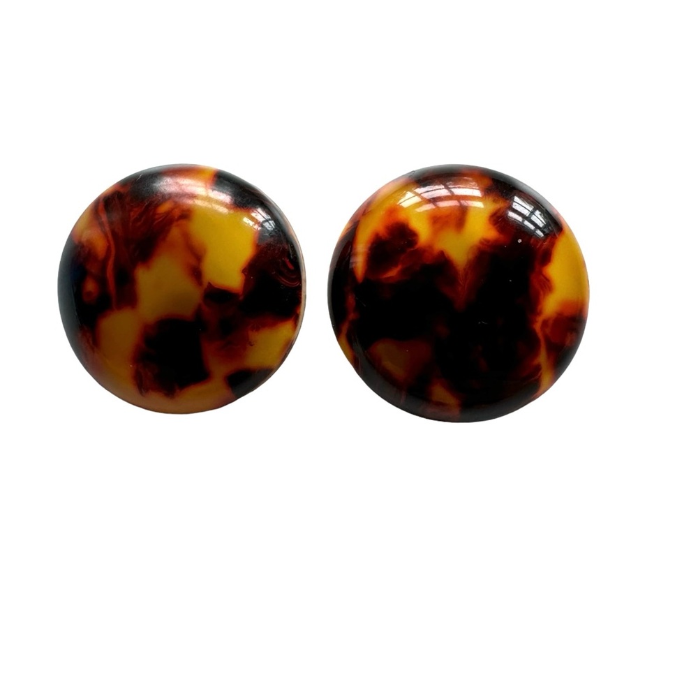 Tortoise button earrings. EUC - Picture 1 of 2